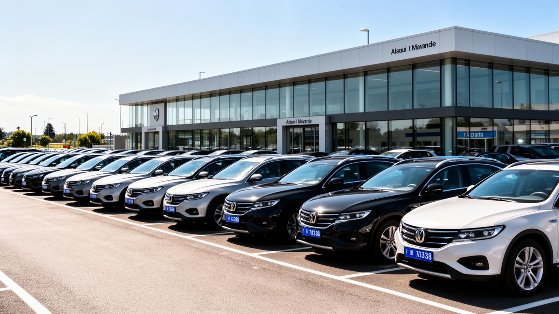 LOCATION BM fleet of rental vehicles outside the rental office